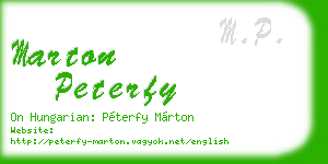 marton peterfy business card
